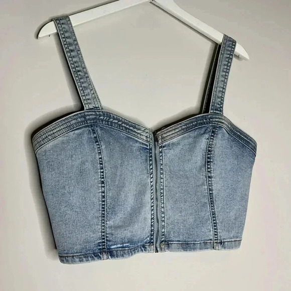 Wild Fable Women's Denim Zip-Front Corset Tank Top - Picture 5 of 12